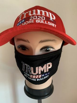 Trump 2020 No More Bullshit Adjustable Baseball Hat Cap With Face Make Red