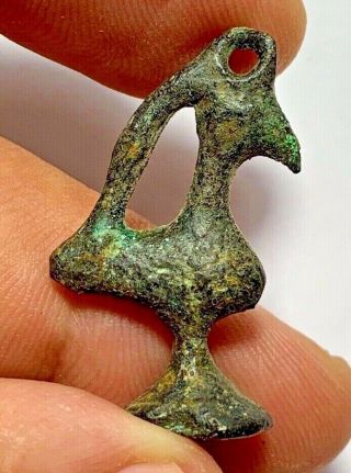 Ancient Roman Or Byzantine Bronze Bird Pendant Circa 400 - 500 Ad 33mm