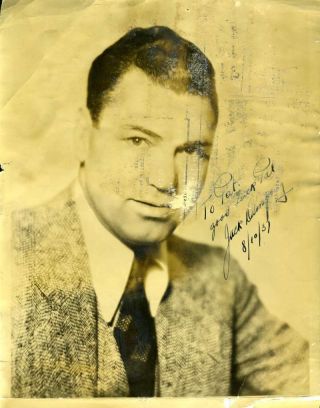 Jack Dempsey Jsa Autograph Vintage 8x10 Photo Authentic Signed