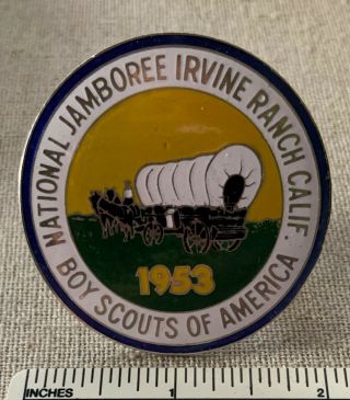 Vintage 1953 National Jamboree Boy Scout Neckerchief Slide Bsa Uniform Camp