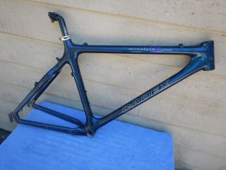 18 " Vintage Giant Cadex Tcm Carbon Fiber Mountain Bike Frame Blue