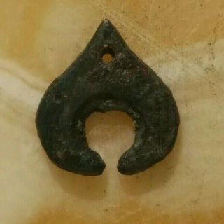 Ancient Copper Amulet Of The Vikings Pendant (lunar) 10 - 11 Century