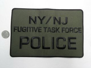 Ny York / Nj Jersey Pd Police Fugitive Task Force Back Patch 6 " X 9 "