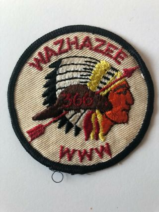 Wazhazee Lodge 366 R1 Oa Round Patch Order Of The Arrow Boy Scouts Box Soil
