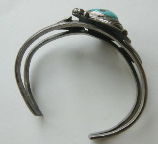 Vintage Native American Navajo Indian Sterling Silver Turquoise Cuff Bracelet 3