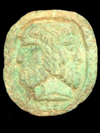 Rare Roman Period Bronze Double Bust AppliquÉ - 200 - 400 Ad (18)