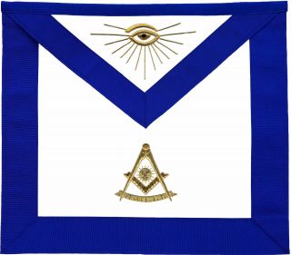 Hand Embroidered Masonic Blue Lodge Past Master Apron Golden Bullion (ma - 232)