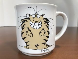 Vtg Boynton Grin And Ignore It Coffee Tea Mug Cup White Grinning Cat