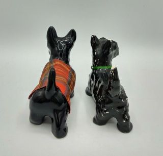 Vintage Set 2 Black Ceramic Scottish Terrier Figurines Scottie Dogs England 2