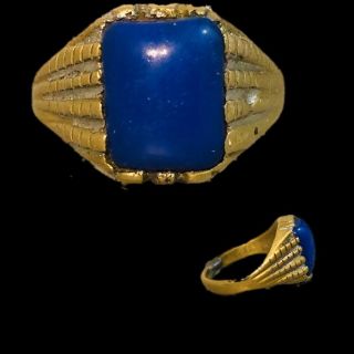 Stunning Top Quality Post Medieval Ring With Blue Stone (1)