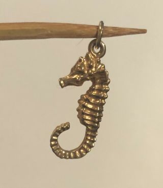 Vintage 14k Solid Yellow Gold Seahorse Charm 2.  5 Grams