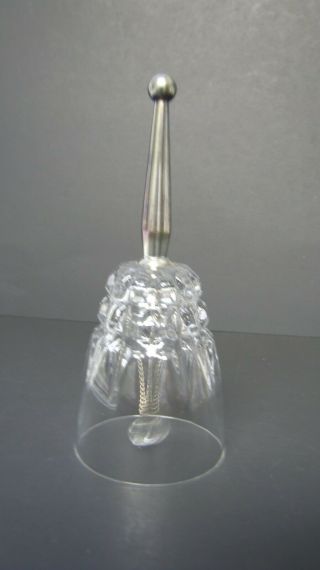Vintage Princess House Cut Crystal Bell With Silver Plated Handle