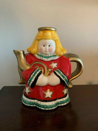 Christmas Angel Teapot Ceramic Collectible