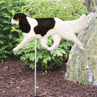 Cavalier King Charles Outdoor Garden Dog Sign Hand Painted Figure Black Tri