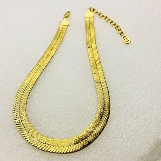 Vintage Givenchy 14k Gold Plated Herringbone Chain All Over Logo Engraved