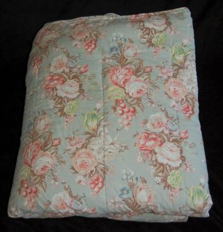 Ralph Lauren Charlotte Queen / Full Comforter Sage Green Floral Bedspread
