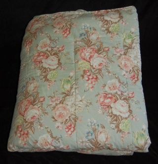 Ralph Lauren Charlotte Queen / Full Comforter Sage Green Floral Bedspread 2
