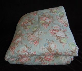 Ralph Lauren Charlotte Queen / Full Comforter Sage Green Floral Bedspread 3