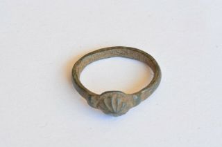 Greek Roman Byzantine Medieval Bronze Ring 100 - 1200 Ad Sz 3
