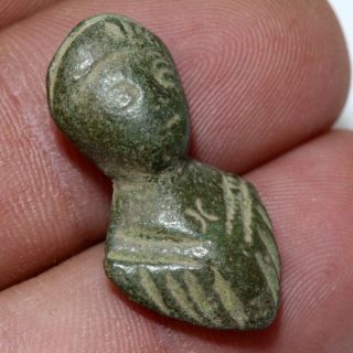 A Perfect Ancient Roman Bronze Male Bust Nail Ornament