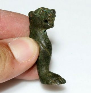 Very Rare Ancient Roman Bronze Panther Ornament Applique Circa 100 - 400 Ad