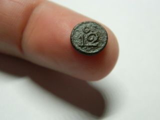 Tiny Un Researched Post Medieval Bronze Coin Weight 1.  2 Metal Detecting Detector