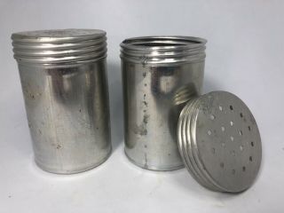 Retro Aluminum Salt And Pepper Shakers With Screw Off Lids Large (1b)