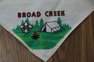 Vintage BROAD CREEK Boy Scout Camp NECKERCHIEF Eager Beavers BSA Uniform Scarf 2