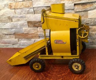 Vintage 1950s Doepke Pressed Steel Model Toys Barber Yellow Cement Mixer