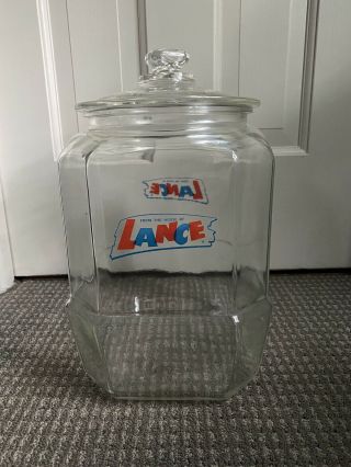 From The House Of Lance Vintage 13” Store Counter Display Jar Authentic