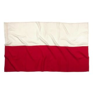 Vintage Sewn Cloth Poland Flag Banner Old Polish Red White Pennant