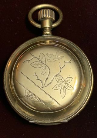 Fabulous Antique 18 Sz.  Pocket Watch Case,  Pattern Detail,  Brass/silver