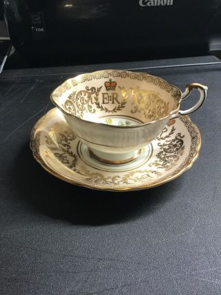 Paragon Queen Elizabeth Ii Coronation Tea Cup & Saucer England Bone China 1953 P