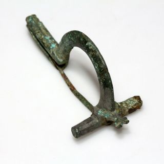Ancient Roman Bronze Fibula Brooch Circa 100 - 200 Ad