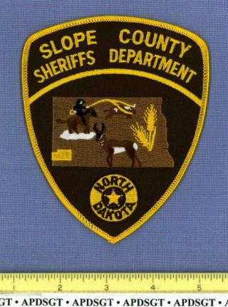 Slope County Sheriff North Dakota Police Patch Cowboy Horse Lasso Steer Deer