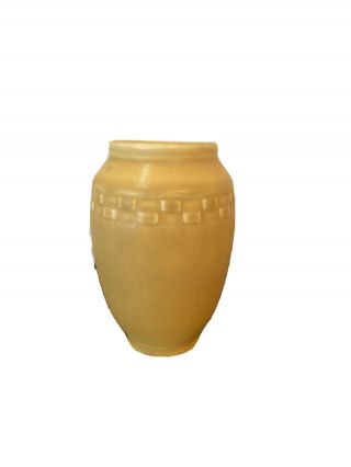 Vintage Art Pottery Rockwood Yellow Vase 2284 3.  5”x 5.  25”