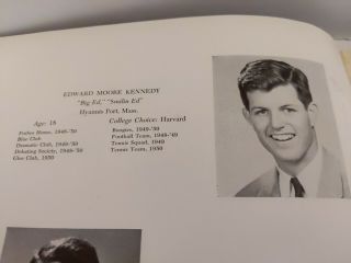 1950 Milton Academy Yearbook Senator Edward Ted Kennedy Photos Tennis Team