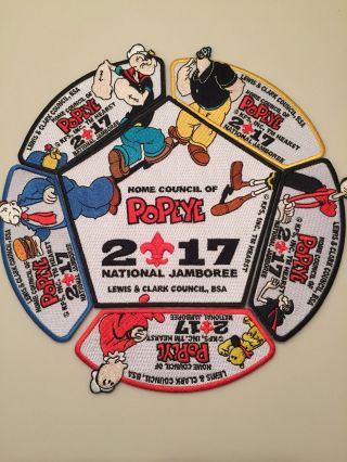 2017 National Jamboree 6 Piece Jsp Set Lewis & Clark Council Popeye