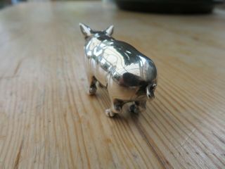 A FINE SOLID STERLING SILVER ENGLISH HALLMARKED LONDON 1994 FIGURE OF A PIG 3