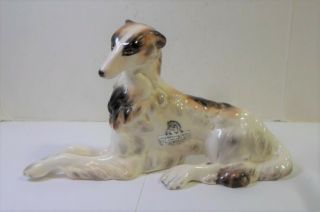 Vintage Wedgwood Borzoi Figurine 7 " Long Russian Wolfhound Hand Painted Dog