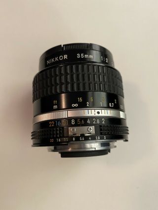 Nikon Nikkor Mf 35mm F/2 Ai Lens Vintage Glass Prime Lens 35mm Film