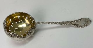 Vintage Sterling Silver Enameled Tea Strainer Spoon