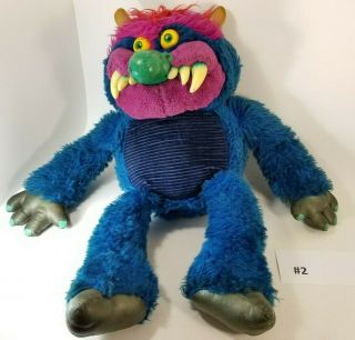 Vintage 1986 Amtoy My Pet Monster Large Plush Toy,  Pre - Owned Blue 2