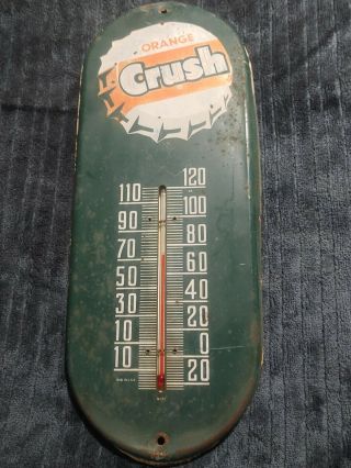 Vintage Orange Crush N - 101 Made In Usa 15 Inch Thermometer