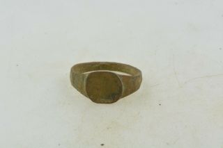 Antique Roman Byzantine Medieval Bronze Child Ring 100 - 1200 Ad 32 Size 3 1/2