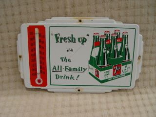 Vintage Fresh Up With 7up Seven Up The All Family Drink Advertising Thermometer