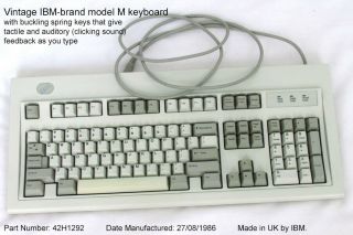 Ibm Model M Vintage Buckling Springs Keyboard P/n 42h1292 Made In Uk