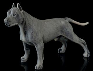 Staffordshire Pit Bull Terrier Marble Figurine Stone Dog Statue Art Sculpture 7 "