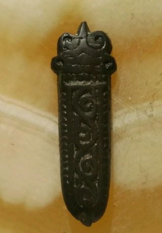 Ancient Copper Amulet Of The Vikings Pendant With Ornament 12 - 13 Century