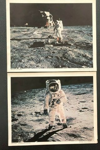 1969 Apollo 11 Official Nasa Pictures 14 And 15 Lithographs - Nasa